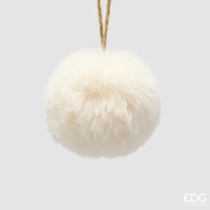 Palla furry-diam.8 cm-white-tessuto-edg