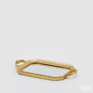 Vassoio specchio deco-gold-39x22 cm-poliresina-edg