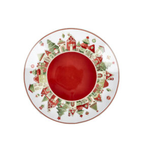 Piatto portata-villaggio in festa-diam.30 cm-porcellana-brandani