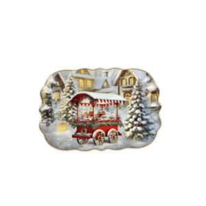 Vassoio smerlato-borgo goloso-26x18 cm-porcellana-brandani