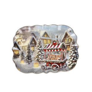 Vassoio smerlato-borgo goloso-33,5x25 cm-porcellana-brandani