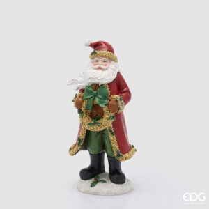 Babbo con ghirlanda-h.37x17x16 cm-poliresina-edg