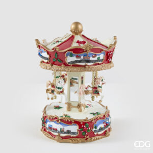 Carillon cavallo giostra-h.25x20 cm-poliresina-edg