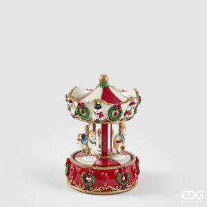 Carillon cavallo giostra-17x12,5 cm-poliresina-edg