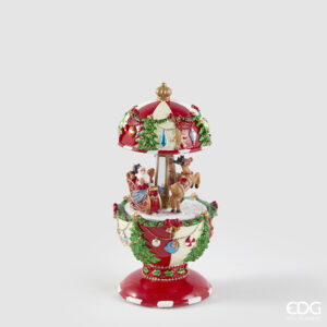 Carillon babbo slitta-h.17x8,5 cm-poliresina-edg