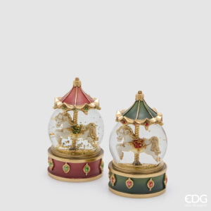 Sfera acqua cavallo giostra-11,5x7 cm-assortito-vetro plastica-edg